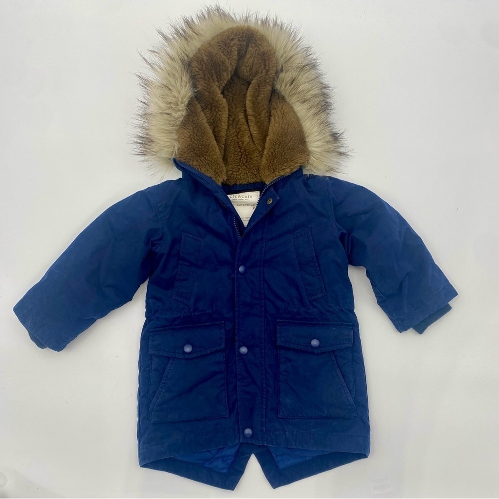 J.Crew Crewcuts Navy Blue Winter hooded jacket size 2